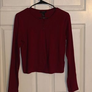 Red long sleeve crop top